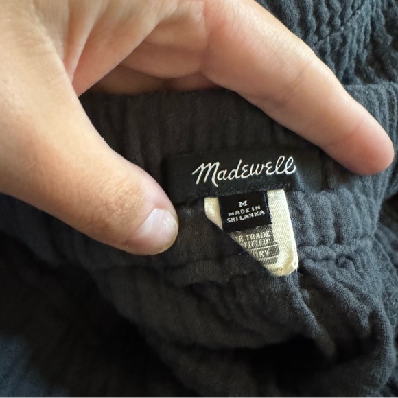 Madewell Easy Pull-On Shorts in Lightspun Black Coal Cotton Gauze sz M - Picture 4 of 5